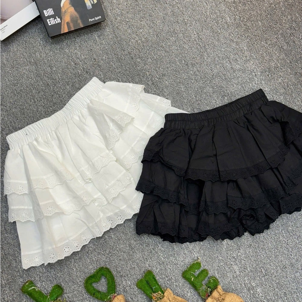 Black and White Ruffle Skirts